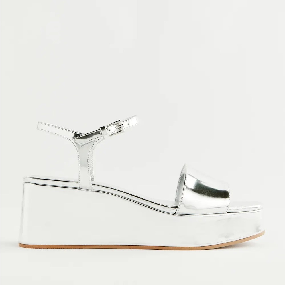 Reformation Zora Silver Metallic Platform 👡